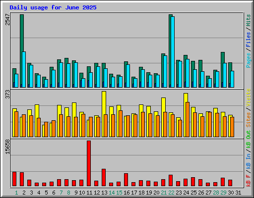 Daily usage for June 2025