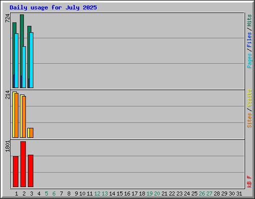 Daily usage for July 2025