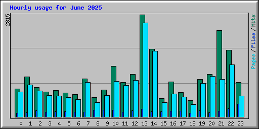 Hourly usage for June 2025